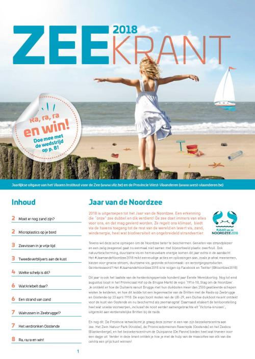 Zeekrant 2018: jaarlijkse uitgave van het Vlaams Instituut voor de Zee en de Provincie West-Vlaanderen