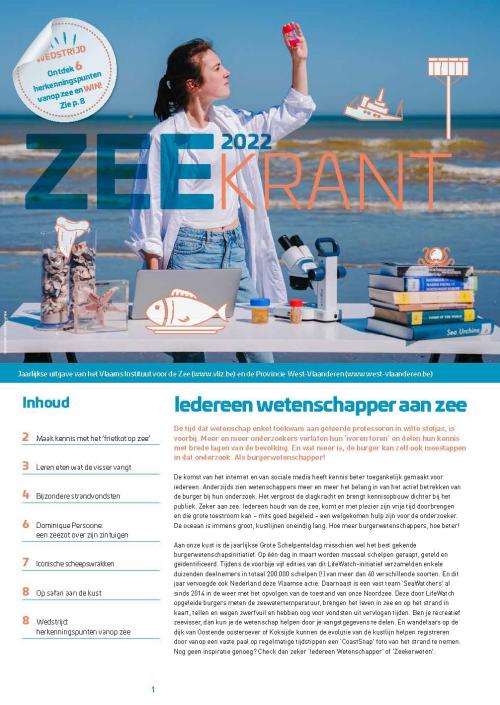 Zeekrant 2022: jaarlijkse uitgave van het Vlaams Instituut voor de Zee en de Provincie West-Vlaanderen