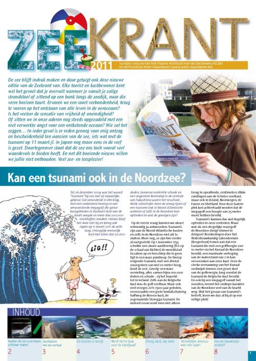 Zeekrant 2011: jaarlijkse uitgave van het Vlaams Instituut voor de Zee en de Provincie West-Vlaanderen