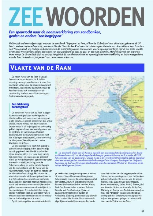 Zeewoorden: een speurtocht naar de naamsverklaring van zandbanken, geulen en andere 'zee-begrippen'. Vlakte van de Raan; Strand