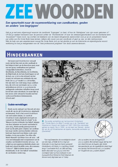 Zeewoorden: een speurtocht naar de naamsverklaring van zandbanken, geulen en andere 'zee-begrippen'. Hinderbanken; Bakboord & Stuurboord