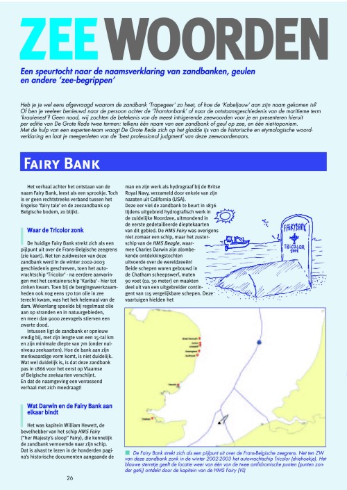 Zeewoorden: een speurtocht naar de naamsverklaring van zandbanken, geulen en andere 'zee-begrippen'. Fairy Bank; Vismijn/Visafslag