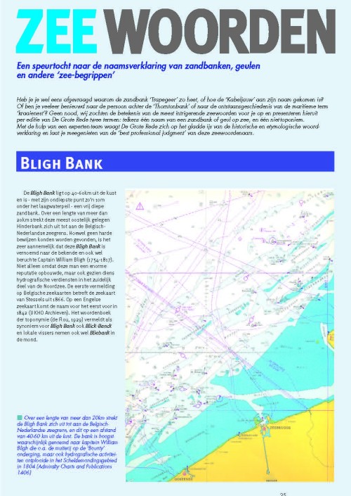 Zeewoorden: een speurtocht naar de naamsverklaring van zandbanken, geulen en andere 'zee-begrippen'. Bligh Bank; Wulk