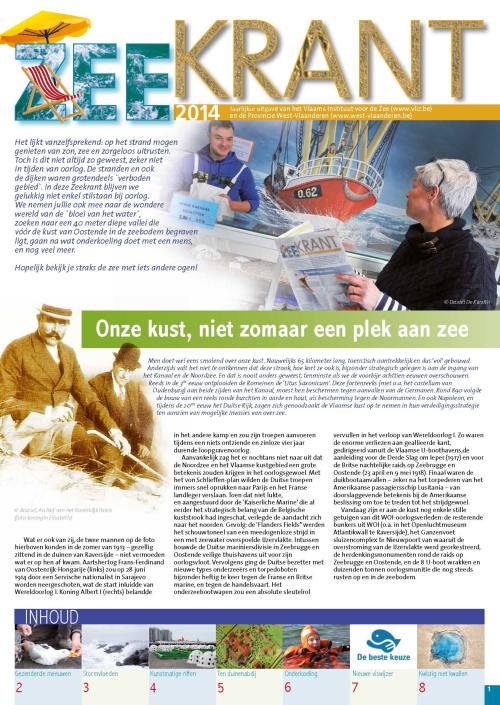 Zeekrant 2014: jaarlijkse uitgave van het Vlaams Instituut voor de Zee en de Provincie West-Vlaanderen