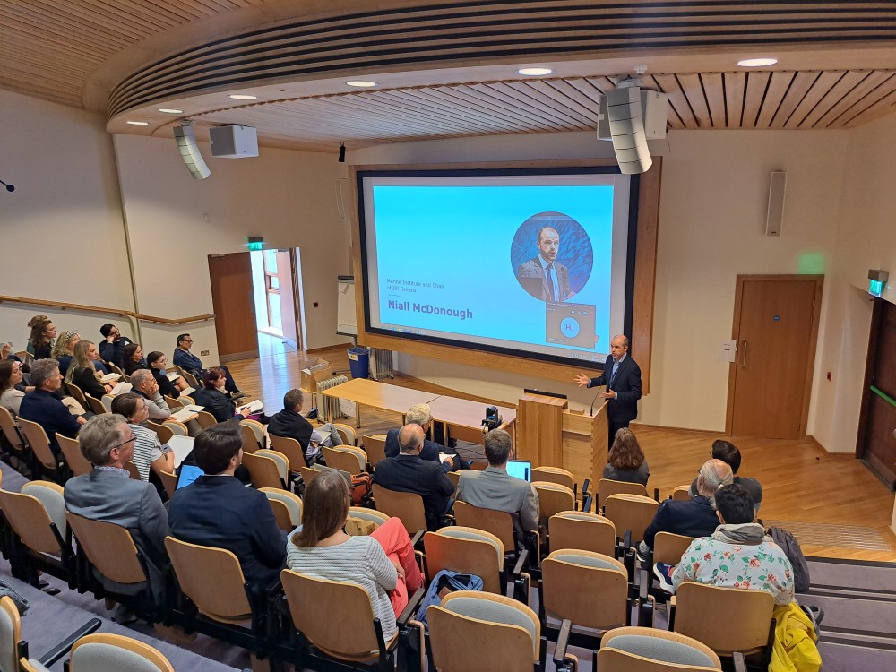 Niall McDonough, Chair of JPI Oceans, opening the end term meeting of the JPI Oceans Joint Action on microplastics in the marine environment