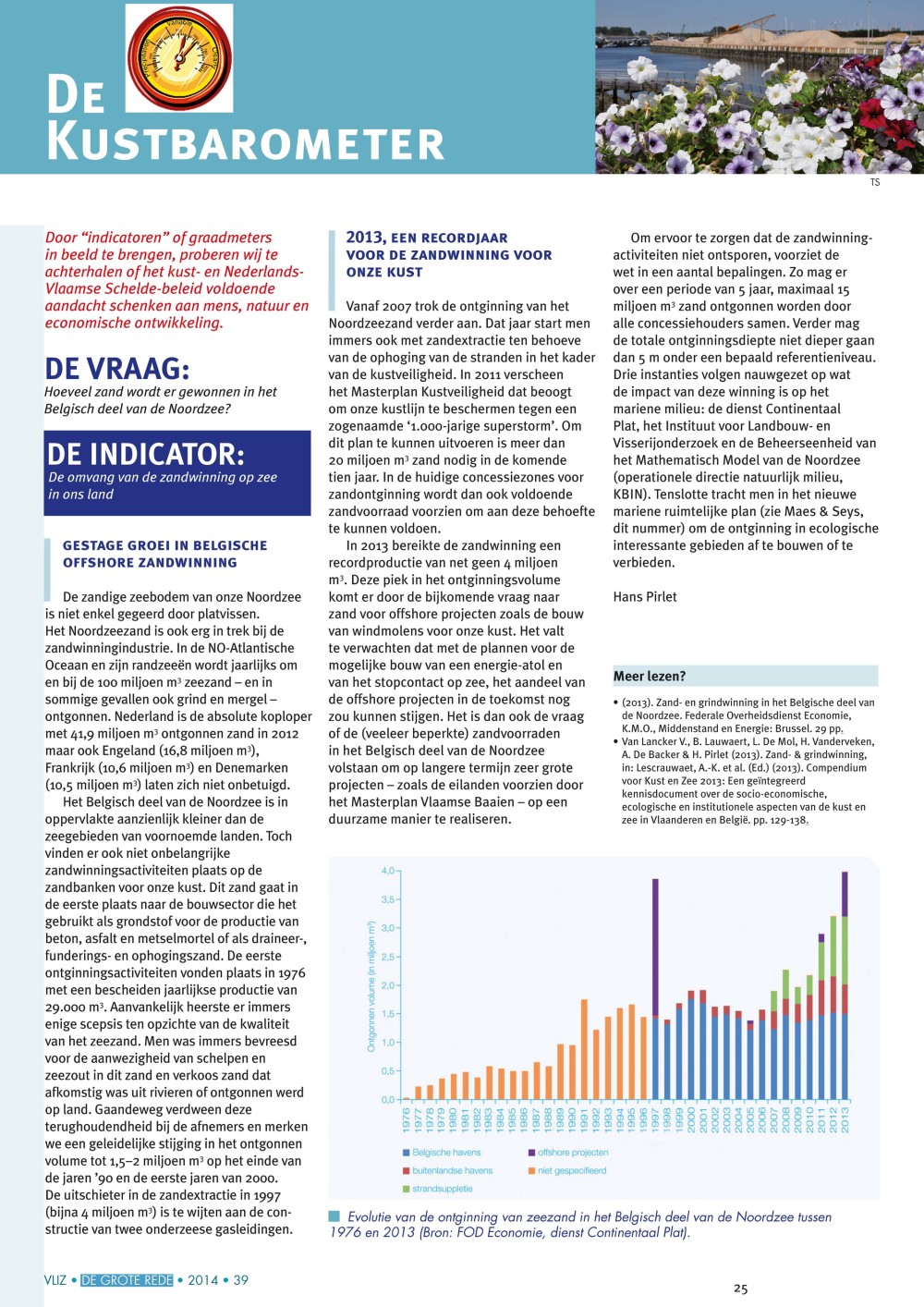 De kustbarometer: Hoeveel zand wordt er gewonnen in het Belgisch deel van de Noordzee?