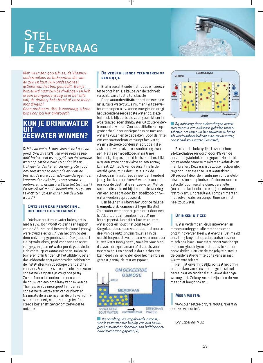 Stel je zeevraag: Kun je drinkwater uit zeewater winnen?