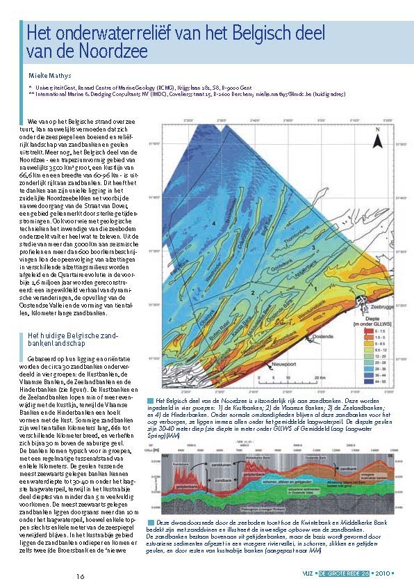 Het onderwaterreliëf van het Belgisch deel van de Noordzee