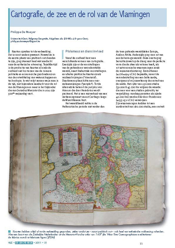 Cartografie, de zee en de rol van de Vlamingen