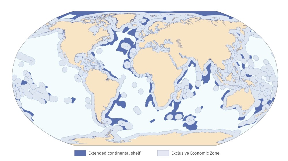 Marine Regions breidt uit met uitgebreide continentale plateaus