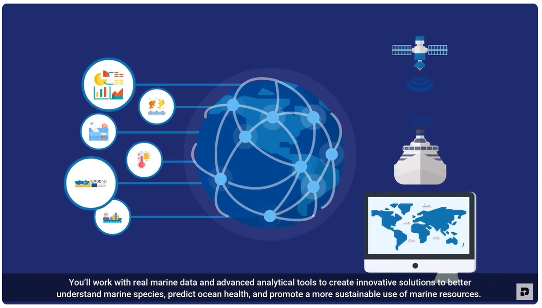 Screenshot uit de promo video voor de Blue-Cloud Hackathon 2025