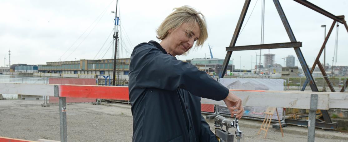 Minister Crevits zeewaterleiding 