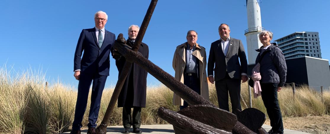 Het Belgica anker krijgt een eervolle plaats op het Marien Station Oostende