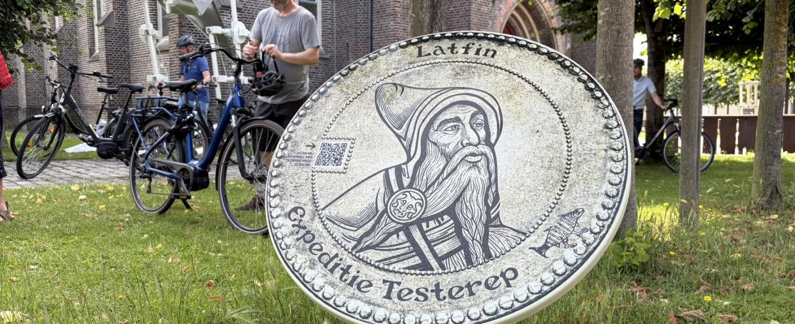Testerep munt te scannen langs de fietsroute