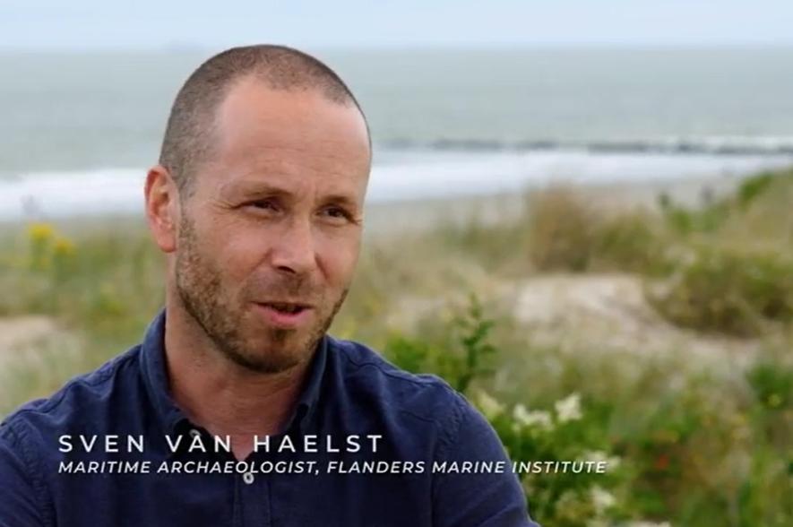 Sven Van Haelst, marien archeoloog en wetenschappelijk duiker op het VLIZ.