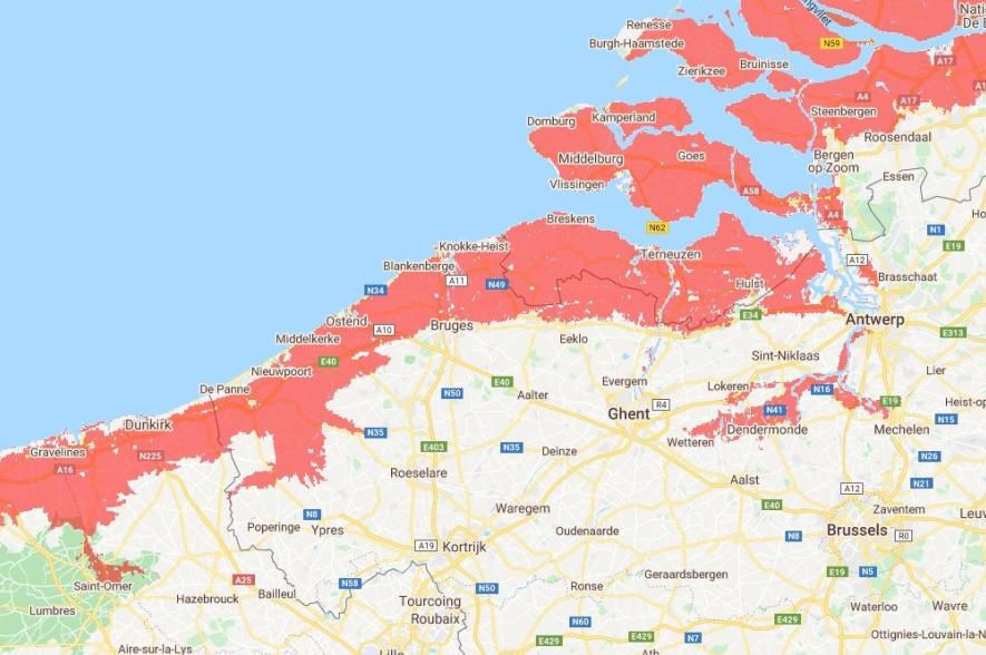 overstroming bij +1m 