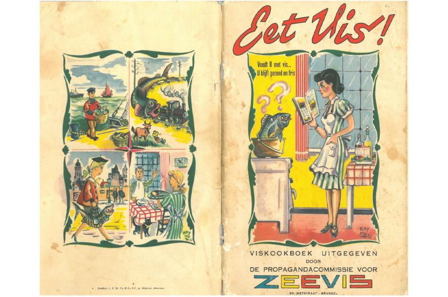 De cover van ‘Eet Vis!’ een kookboekje met visgerechten uit 1953.