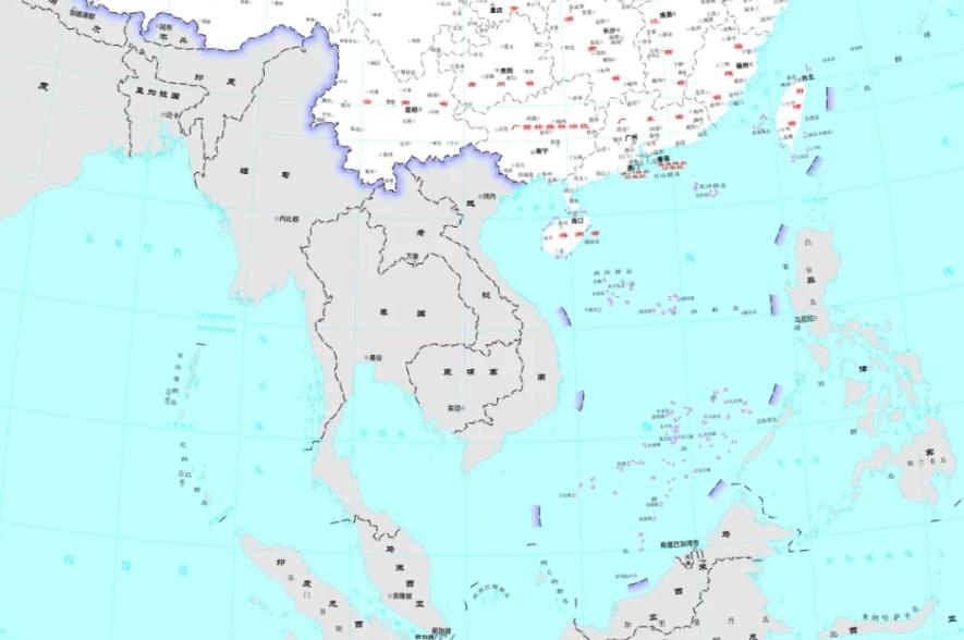 Chinese kaart met nieuwe "tiende streep"